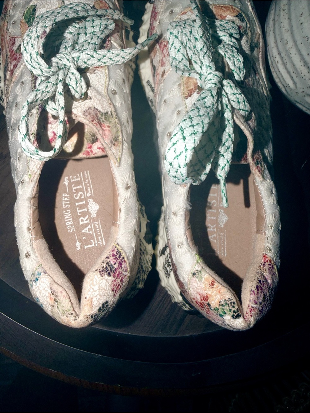 L’Artiste Daisymae Floral Patchwork Sneakers Size 39 / 8.5 Beige Multi - Picture 5 of 6